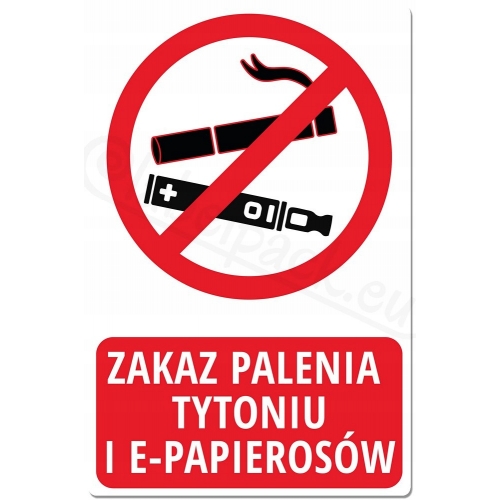 Naklejka - Zakaz palenia tytoniu 15x23 cm