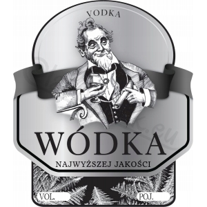 Naklejki WÓDKA CZYSTA PREMIUM METALIZA 10 szt.  200ml  200ml