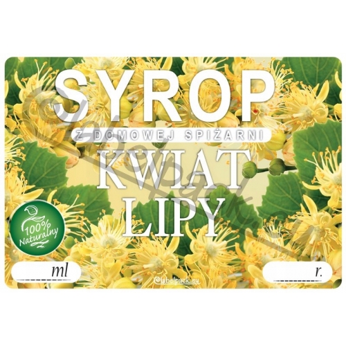 Etykieta na SYROP - KWIAT LIPY