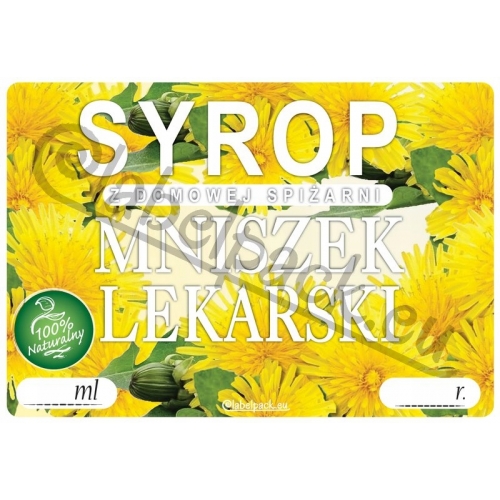 Etykieta na SYROP - MNISZEK LEKARSKI