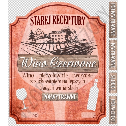 Etykiety Retro na Wino 10szt