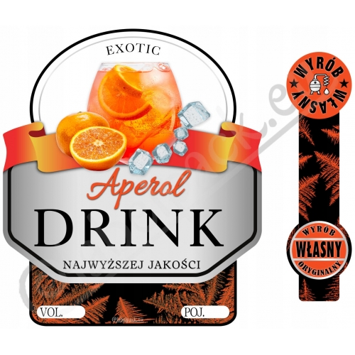Etykieta - drink APEROL + banderolka. 10szt