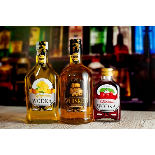 Etykieta MAŁA - WÓDKA JABŁKO, MIĘTA 16szt.  100-200-500ml