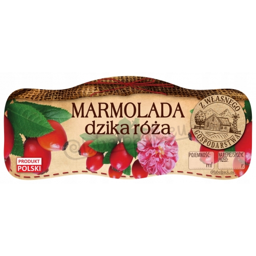 Etykiety na Marmoladę Dzika Róża 210ml 24szt