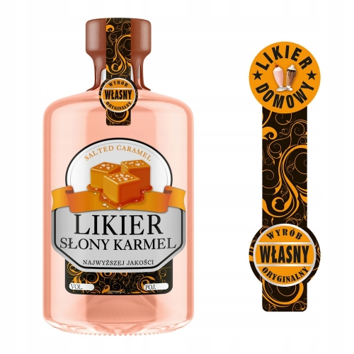 Etykieta MAŁA LIKIER - SŁONY KARMEL 16szt.  100-200-500ml