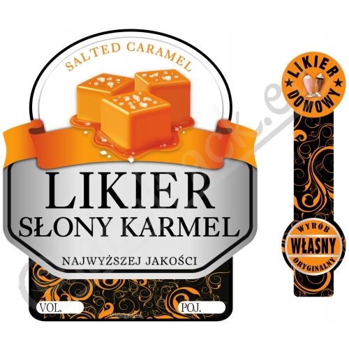 Etykieta MAŁA LIKIER - SŁONY KARMEL 16szt.  100-200-500ml