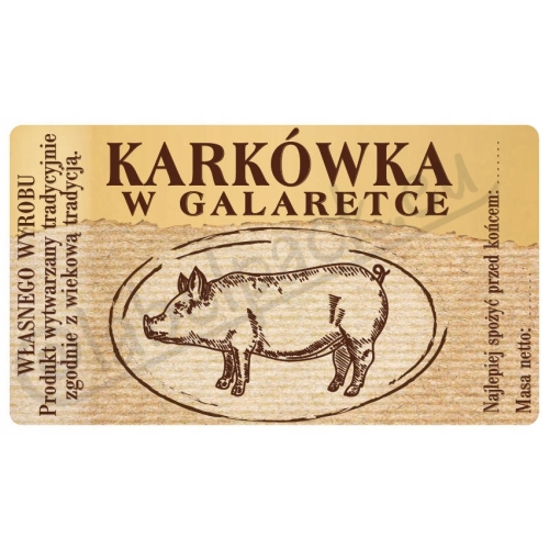 Etykieta na Wyroby Mięsne - KARKÓWKA W GALARETCE 36szt.