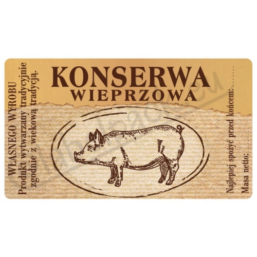 Etykieta na Wyroby Mięsne - KONSERWA WIEPRZOWA 36szt.