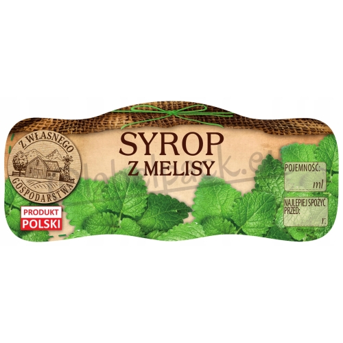 Etykiety na SYROP Z MELISY, 210ml - 500ml 24szt