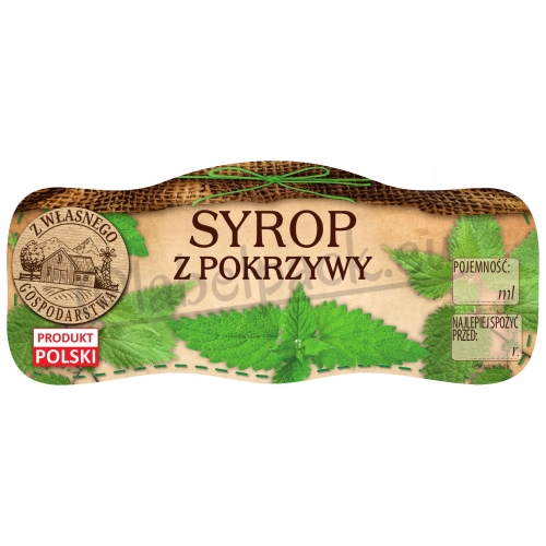 Etykiety na SYROP POKRZYWOWY, 210ml - 500ml 24szt