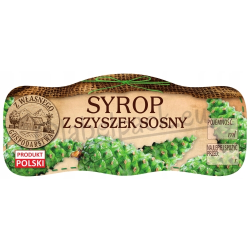 Etykiety na SYROP Z SZYSZEK SOSNY, 210ml - 500ml 24szt