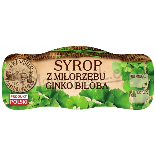 Etykiety na SYROP Z MIŁORZĘBU, GINKO BILOBA, 210ml - 500ml 24szt