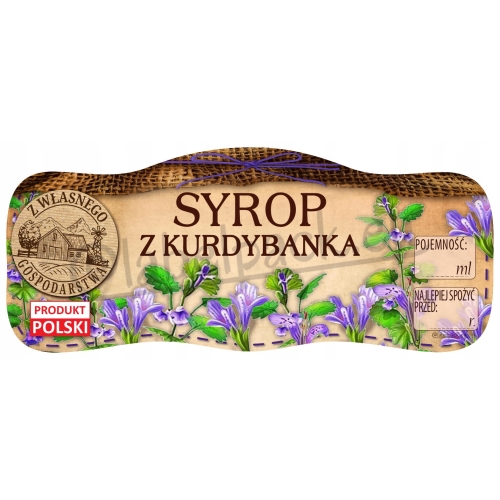 Etykiety na SYROP Z KURDYBANKA , 210ml - 500ml 24szt