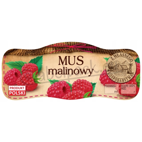 Etykiety na MUS MALINOWY 210ml - 500ml 24szt