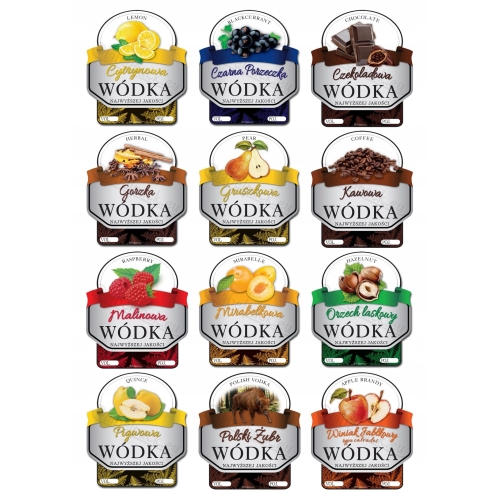 Naklejki WÓDKA SMAKOWA CZEKOLADOWA 10 szt.