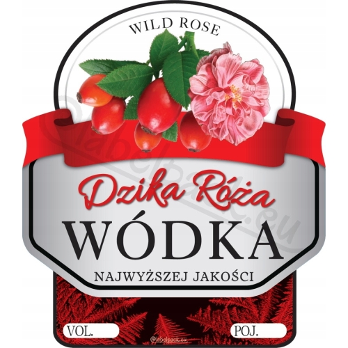 Naklejki WÓDKA SMAKOWA DZIKA RÓŻA 10 szt.