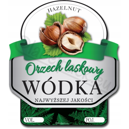 Naklejki WÓDKA SMAKOWA ORZECH LASKOWY 10 szt.