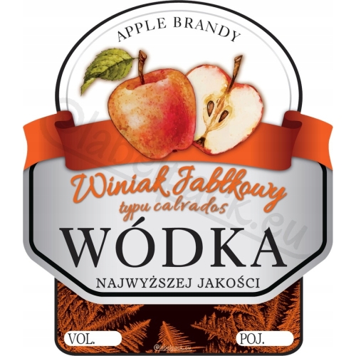 Naklejki WÓDKA SMAKOWA WINIAK JABŁKOWY - CALVADOS 10 szt.