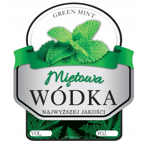 Naklejki WÓDKA SMAKOWA MIĘTOWA 10 szt.