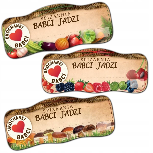 Etykiety Prezentowe DZIEŃ BABCI I DZIADKA na PRZETWORY 96szt PERSONALIZACJA