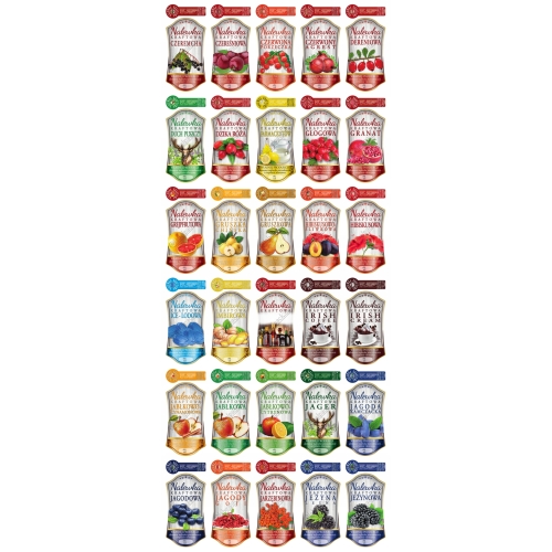 Naklejki - ETYKIETY NA NALEWKI 200ml + BANDEROLKA 10 szt.