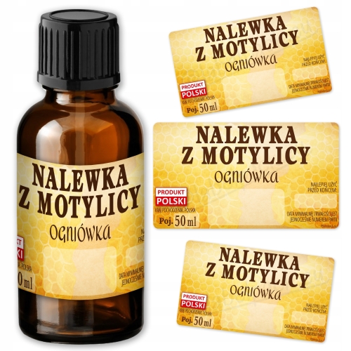 Etykiety na NALEWKĘ Z MOTYLICY 36 szt. 50ml, OGNIÓWKA