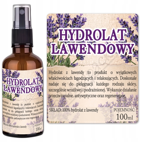 Etykiety na HYDROLAT LAWENDOWY - 30 szt. butelka 100ml