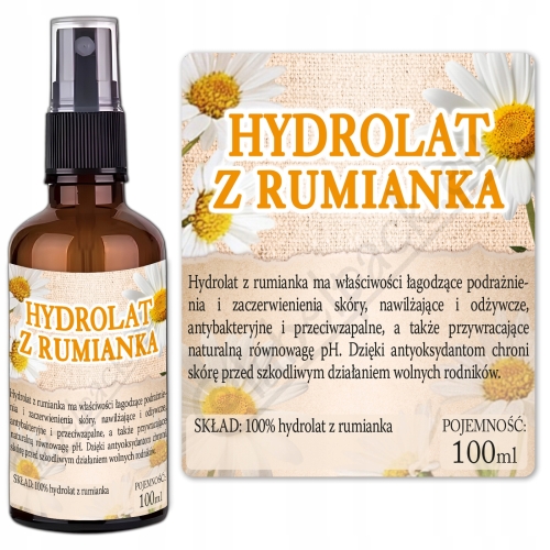 Etykiety na HYDROLAT Z RUMIANKA - 30 szt. butelka 100ml