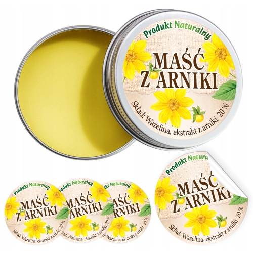Etykiety na MAŚĆ Z ARNIKI - 48 szt. fi46