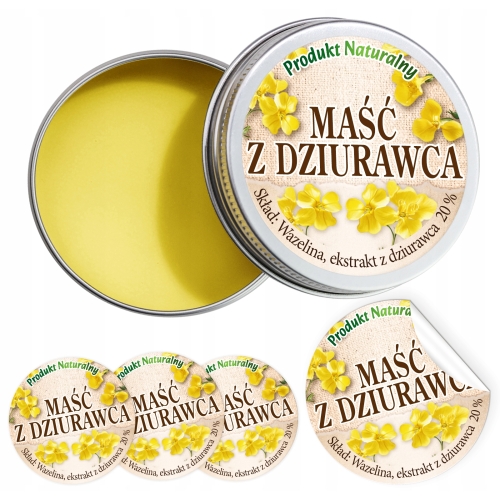 Etykiety na MAŚĆ Z DZIURAWCA - 48 szt. fi46