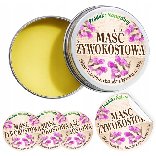Etykiety na MAŚĆ ŻYWOKOSTOWĄ - 48 szt. fi46