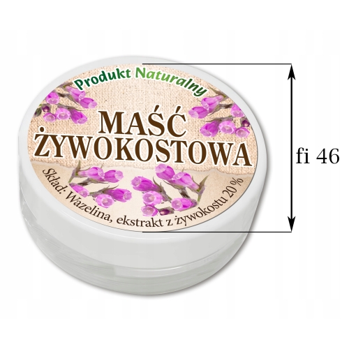 Etykiety na MAŚĆ ŻYWOKOSTOWĄ - 48 szt. fi46