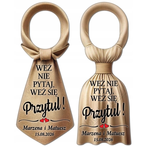 ZAWIESZKI na alkohol, Wódkę Weselną 50szt. PERSONALIZACJA - WIERSZYKI