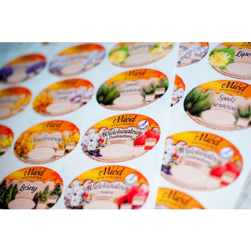 Etykiety na MIÓD - OWALNE DUŻE - 96 szt. PESONALIZOWANE