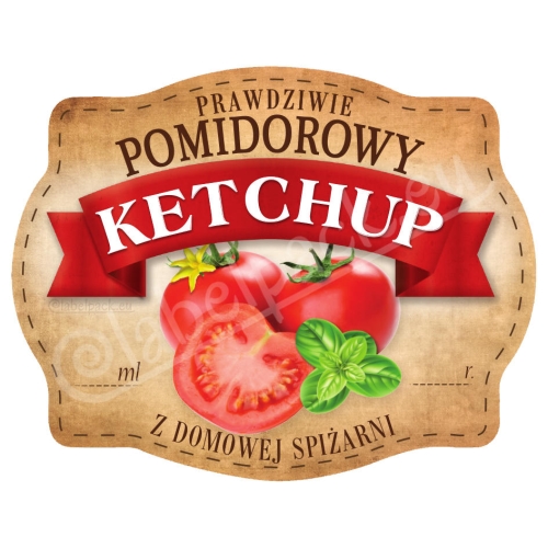 KETCHUP - Etykieta, naklejka 10x