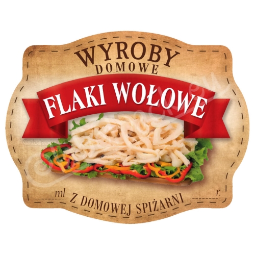 FLAKI WOŁOWE - Etykieta, naklejka 10x