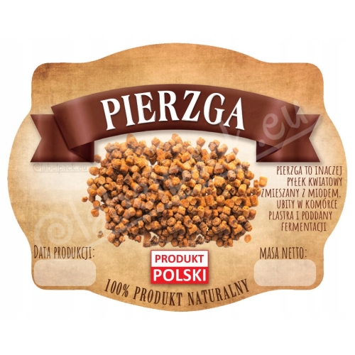 PIERZGA - Etykieta, naklejka 10x
