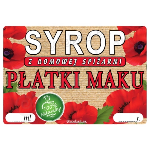 Etykieta na SYROP - PŁATKI MAKU 20 szt.
