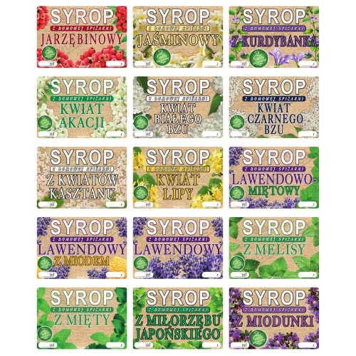 Etykieta na SYROP - PŁATKI MAKU 20 szt.