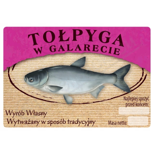Etykieta na KONSERWĘ - TOŁPYGA W GALARECIE 20 szt.