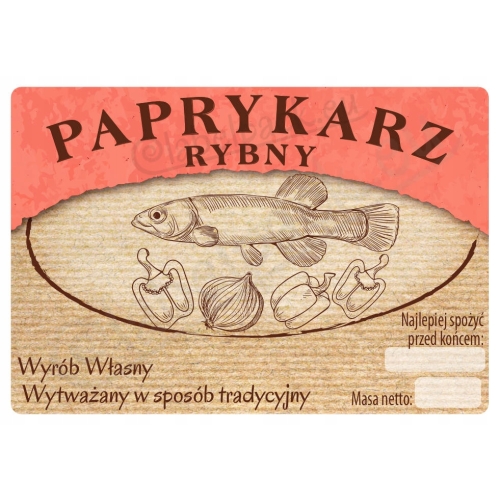 Etykieta na KONSERWĘ - PAPRYKARZ RYBNY 20 szt.