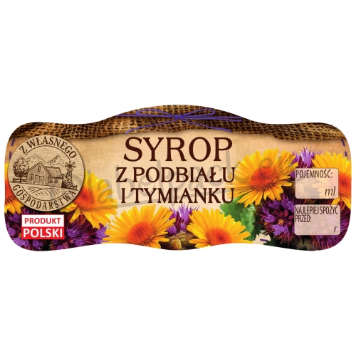 Etykiety na SYROP PODBIAŁ I TYMIANEK 210ml - 500ml 24szt
