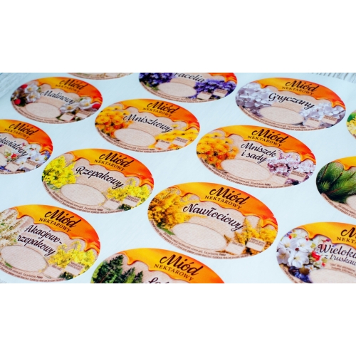 Etykiety na MIÓD - OWALNE DUŻE - 96 szt. PESONALIZOWANE