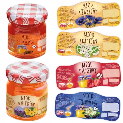 Etykiety na MIÓD MAŁE SŁOIKI - 200/500g - 96 szt.
