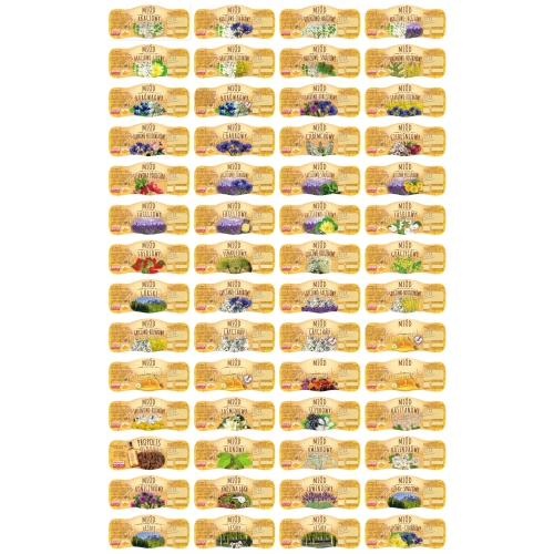 Etykiety na MIÓD MAŁE SŁOIKI - 200/500g - 96 szt.