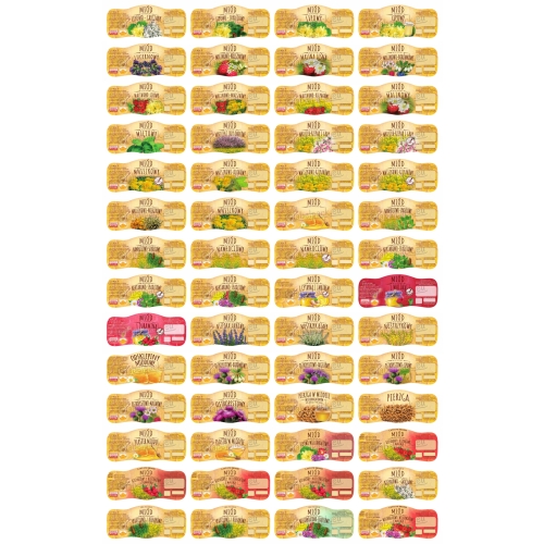 Etykiety na MIÓD MAŁE SŁOIKI - 200/500g - 96 szt.