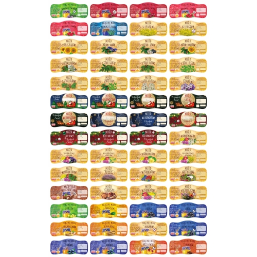 Etykiety na MIÓD MAŁE SŁOIKI - 200/500g - 96 szt.