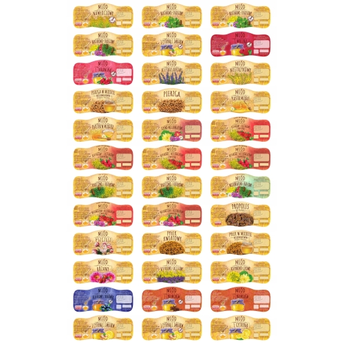 Etykiety na MIÓD / Naklejki na miód 100szt.