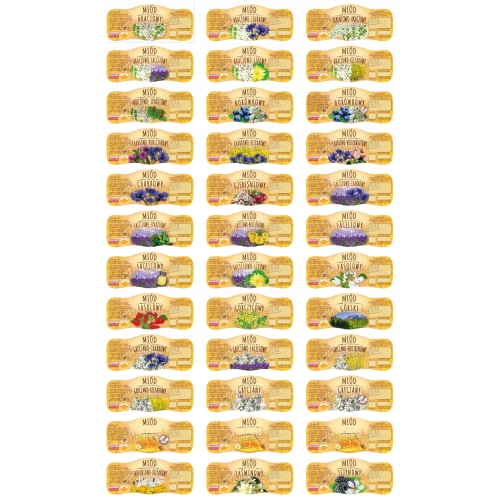 Etykiety na MIÓD / Naklejki na miód 100szt.