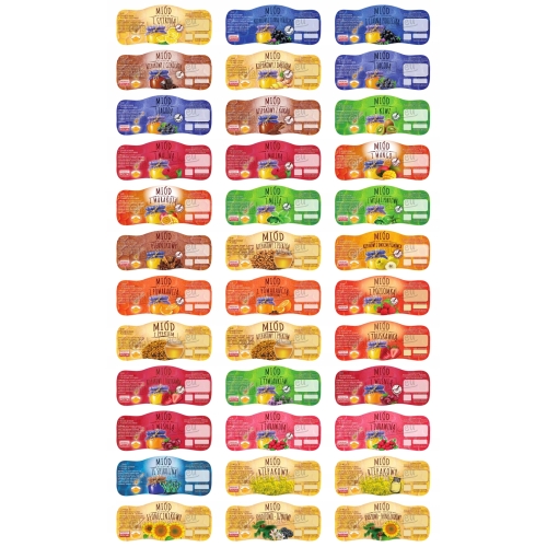 Etykiety na MIÓD / Naklejki na miód 100szt.